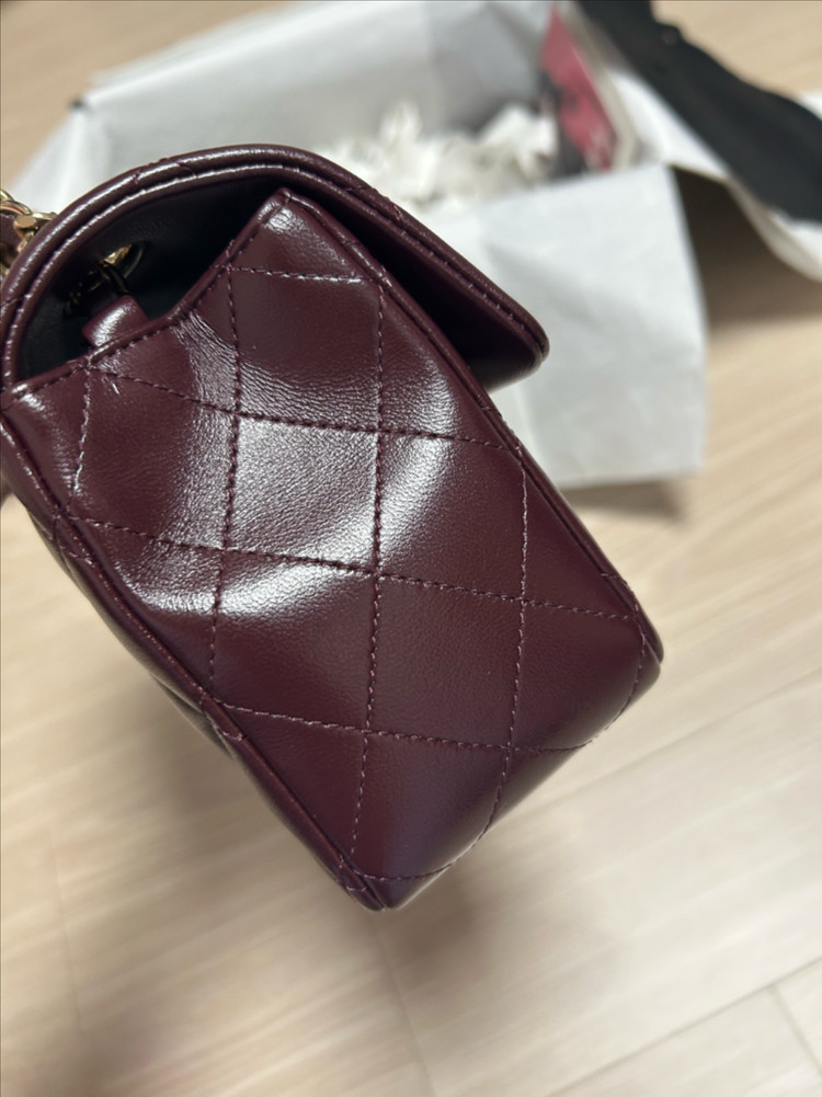 샤넬 뉴미니 버건디--5