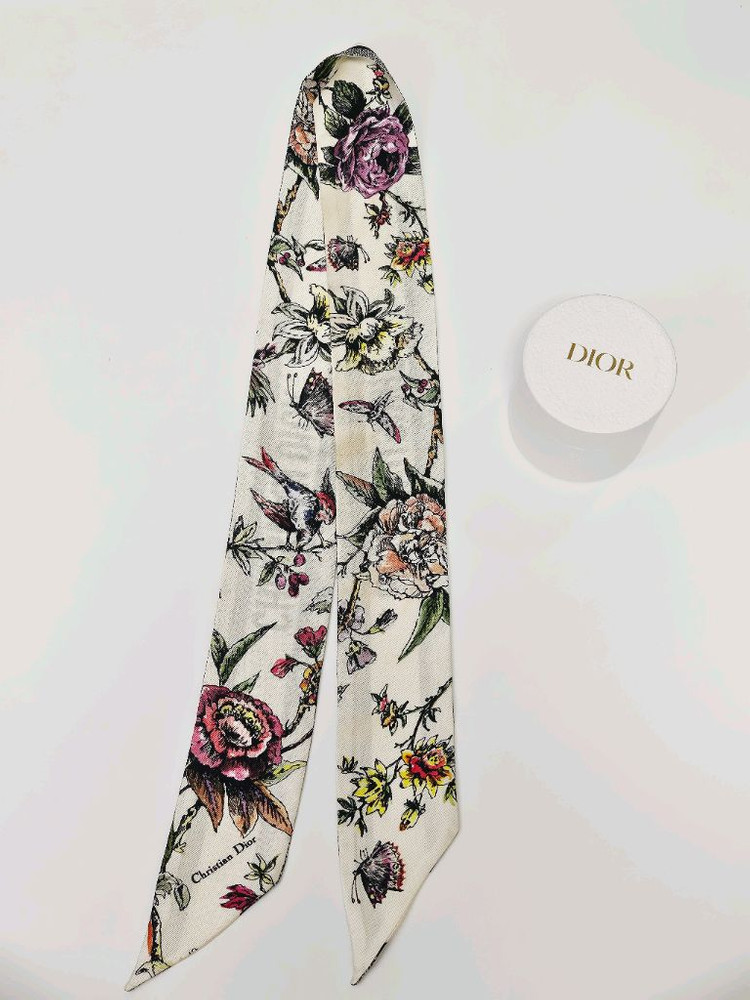 디올 쟈뎅 보타니크 미차 스카프 실크 트윌 화이트 멀티컬러 이미지