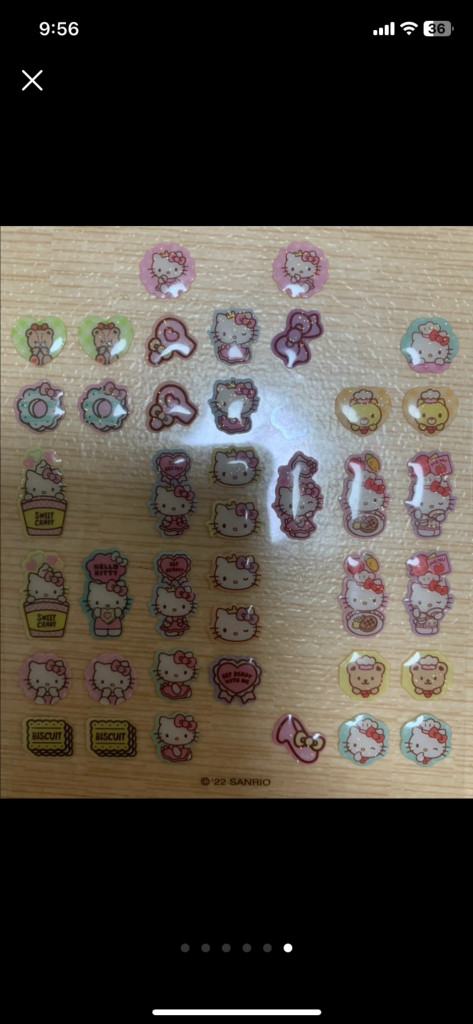 애플 스티커, 키티 스티커, 포켓몬 띠부씰 이미지