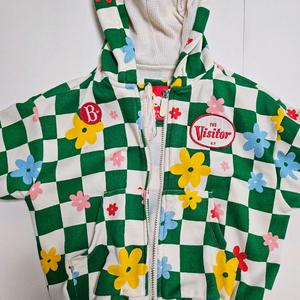 베베드피노 110 하의 120 체크 플라워 봄자켓 상하의 팜 이미지