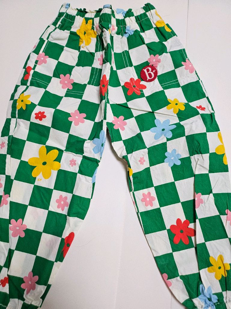 베베드피노 110 하의 120 체크 플라워 봄자켓 상하의 팜 이미지