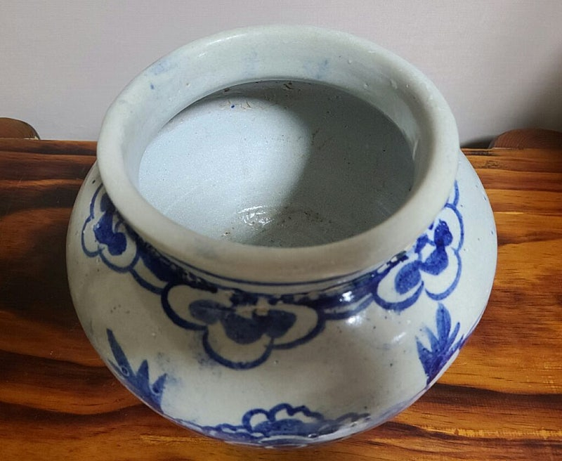 골동품 조선시대 관요사기 청화백자 목단문 호 이미지