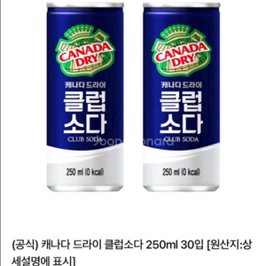 캐나다 드라이 클럽소다 250 ml