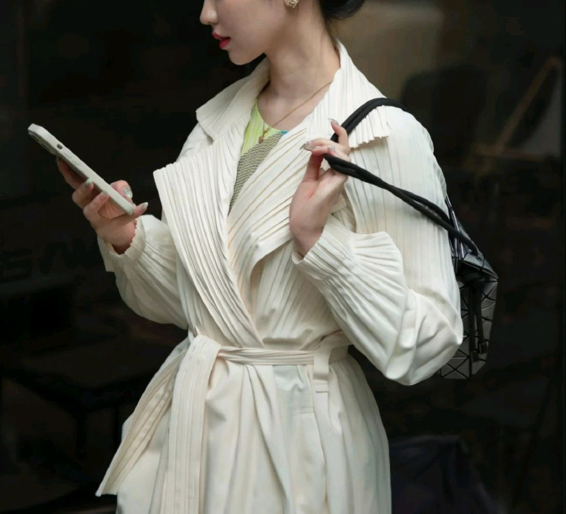 플리츠플리즈 스무스 코트 ,반목 미스트--1