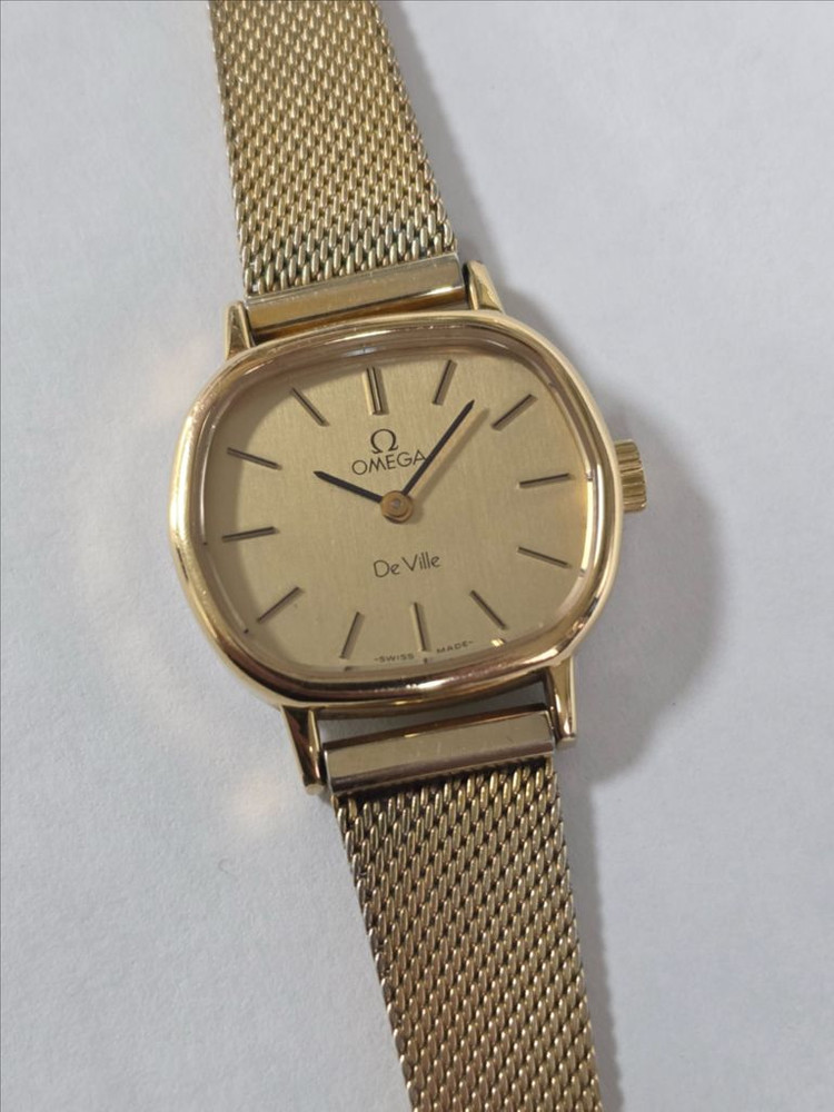 오메가 시계 빈티지 OMEGE 드빌 금장 수동 올제치 여성용 26미리--1