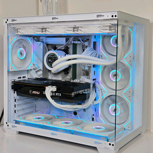 (새제품 반본체 화이트)9800X3D, B850M WIFI, 수랭쿨러, 방송게이밍컴퓨터본체