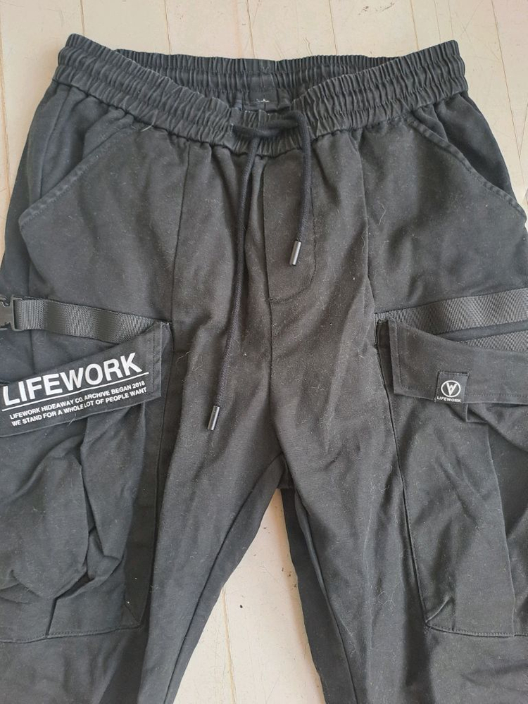 라이프워크 블랙 카고 조거팬츠--1