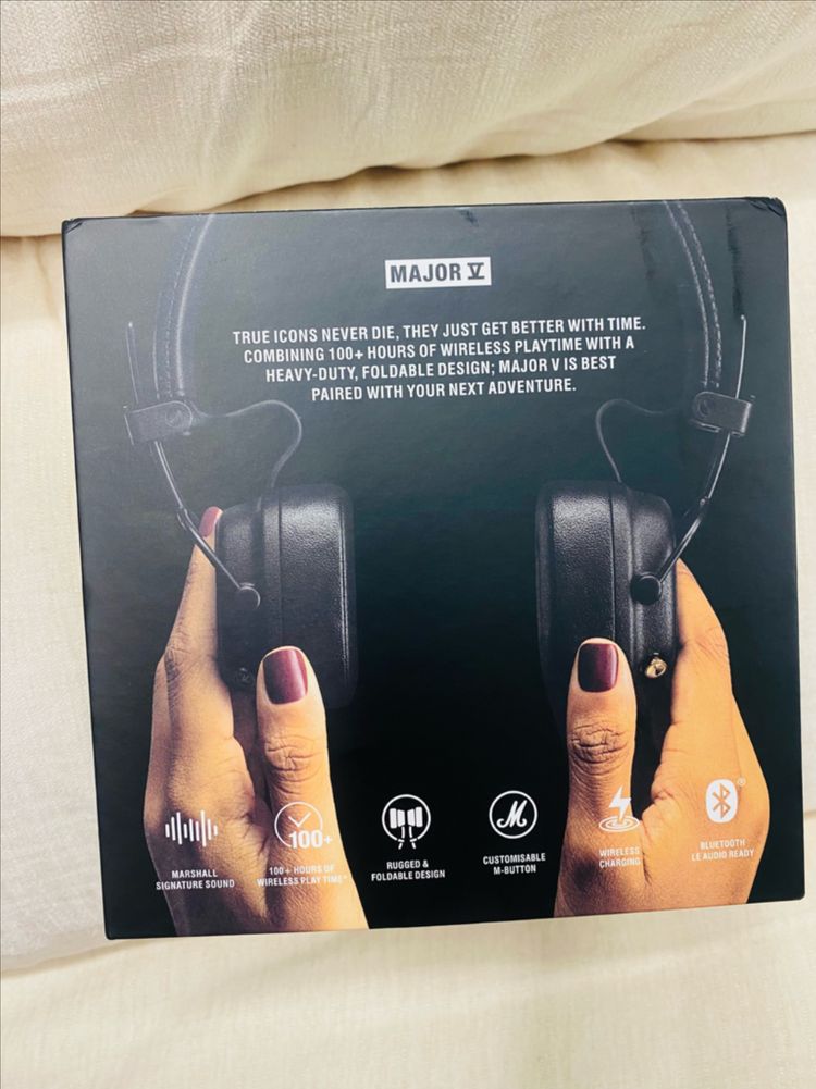 (미개봉 새상품) 마샬 메이저5 블루투스 헤드폰 블랙 정품--6