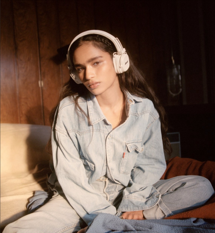 (미개봉 새상품) 마샬 메이저5 블루투스 헤드폰 크림색 정품--6