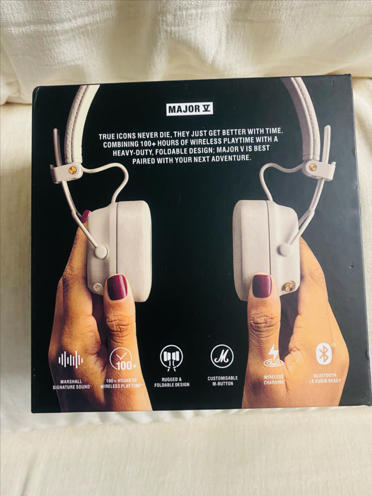(미개봉 새상품) 마샬 메이저5 블루투스 헤드폰 크림색 정품--8