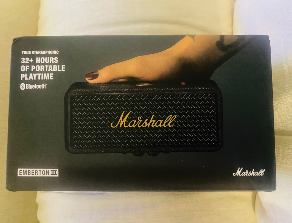 (미개봉 새상품) 마샬 엠버튼3 블루투스 스피커 블랙 정품--5