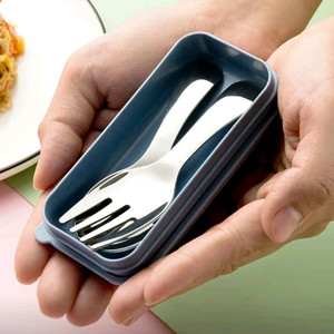 304스텐 작고 귀여운 포크+스푼2p세트 보관케이스 포함(새상품