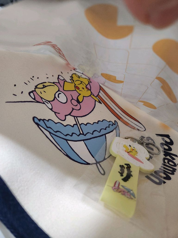 롯데리아 포켓몬 에코백 키링 세트 이미지