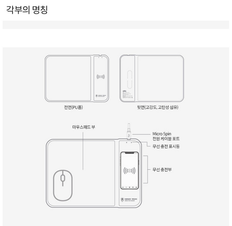 [새제품] UM2 고속 무선충전 마우스 패드 WPS10--4