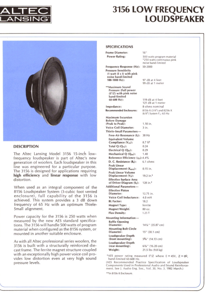 알텍 altec 3156 우퍼 스피커 1조--3
