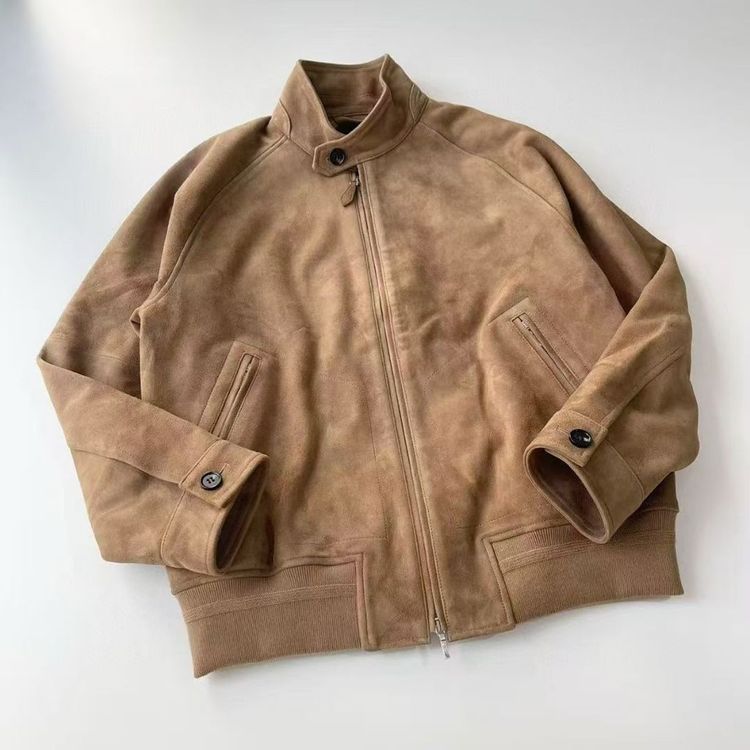 로로 피아나 스웨이드 키쿠 짚업 봄버 자켓 이미지