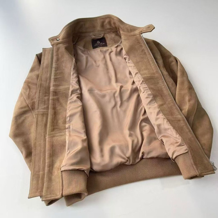 로로 피아나 스웨이드 키쿠 짚업 봄버 자켓 이미지