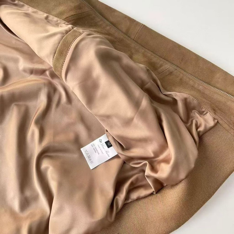 로로 피아나 스웨이드 키쿠 짚업 봄버 자켓 이미지