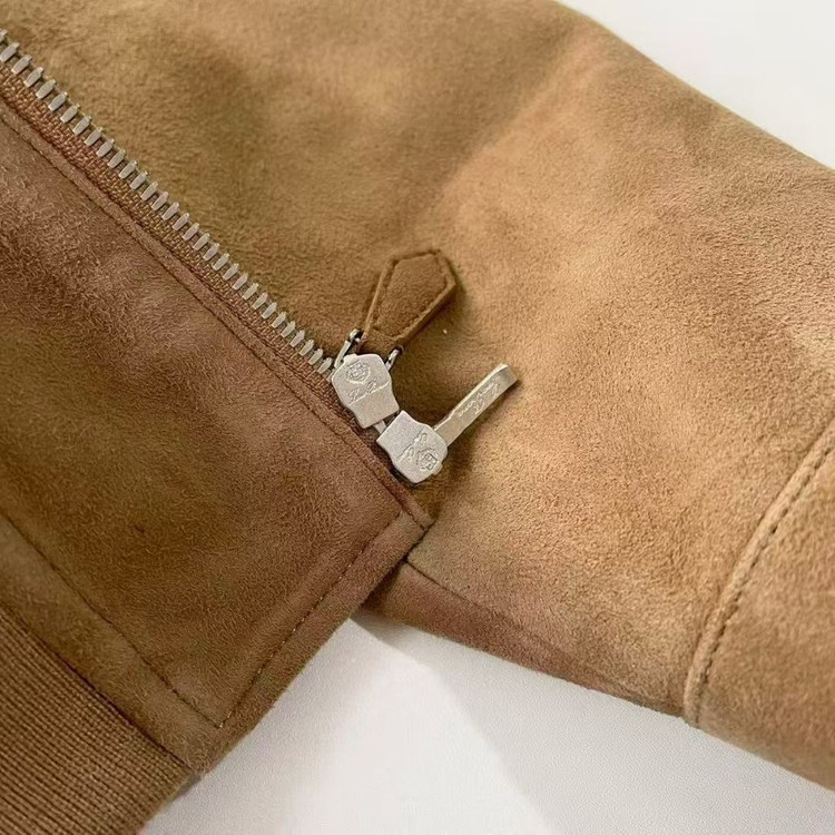 로로 피아나 스웨이드 키쿠 짚업 봄버 자켓 이미지