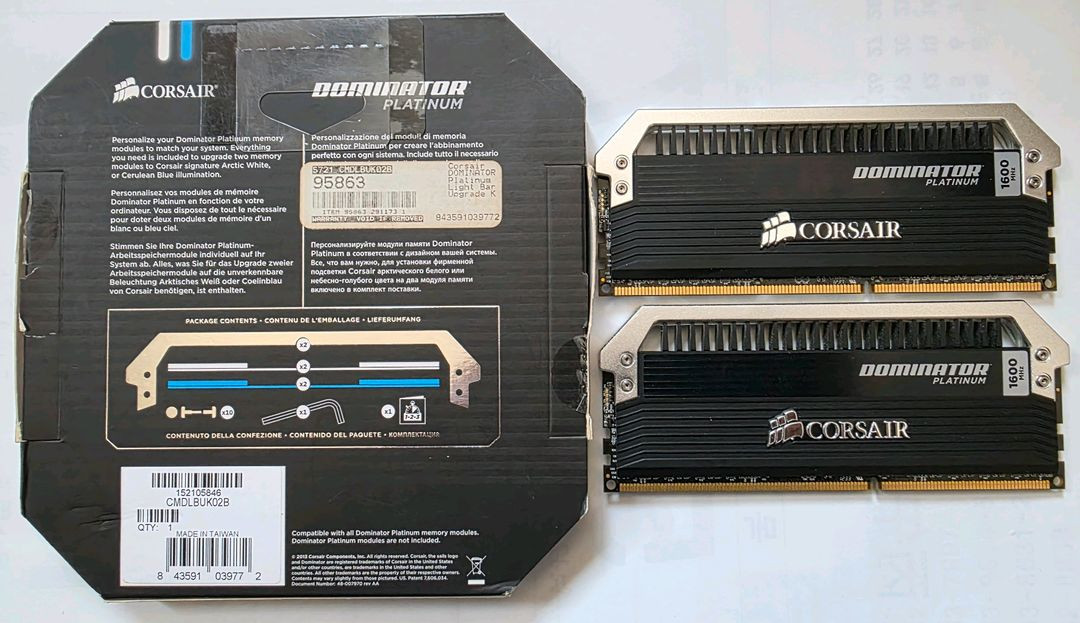 CORSAIR DOMINATOR DDR3 8GB 1600 XMP 2개 16GB 세트 판매합니다--1