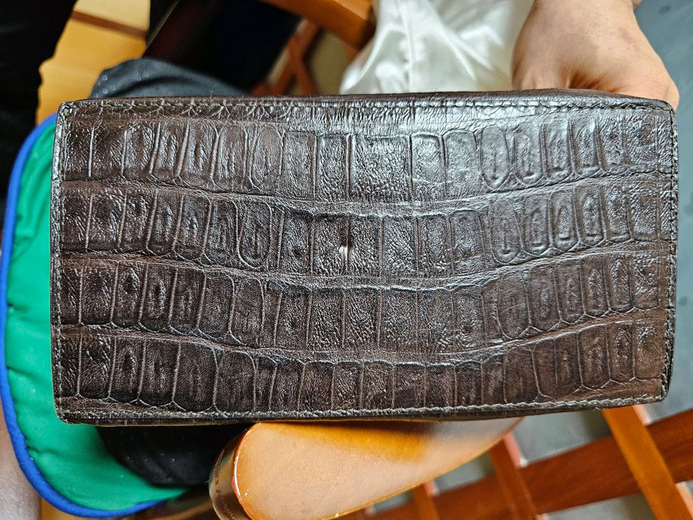 [정품/희귀] 빈티지 훌라(FURLA) 크로코 엠보 레더 토트백 (더스트백 포함) 이미지