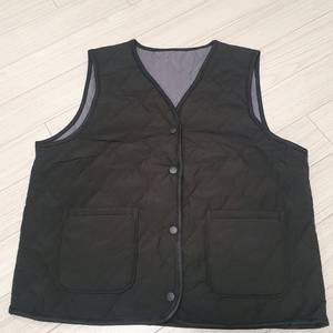 블랙 퀼팅 누빔 조끼 XXL