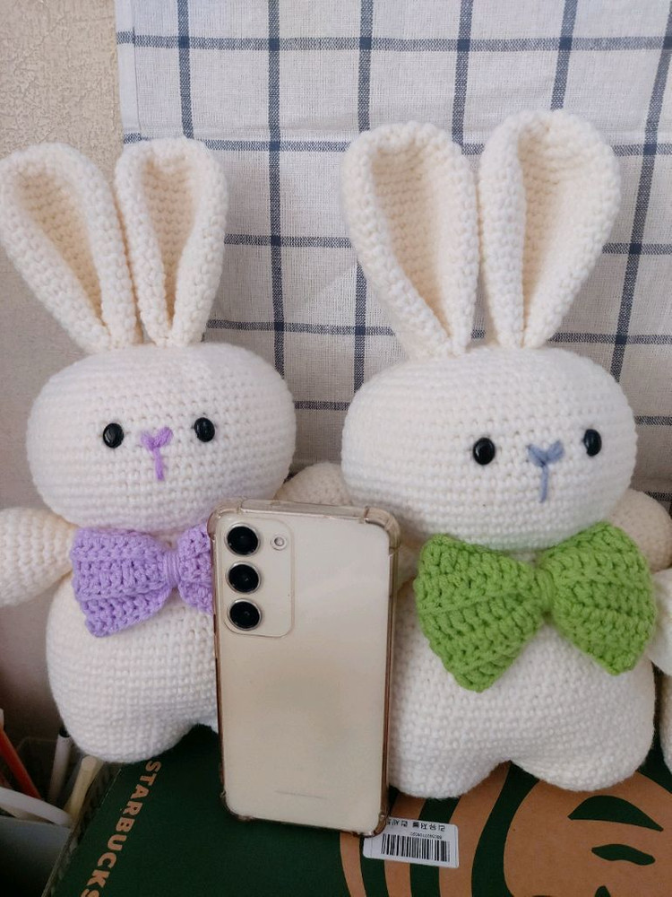 손뜨개 텔레토비 토끼 인형 세트 이미지