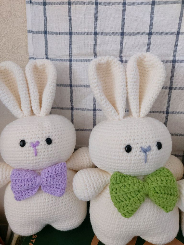 손뜨개 텔레토비 토끼 인형 세트 이미지