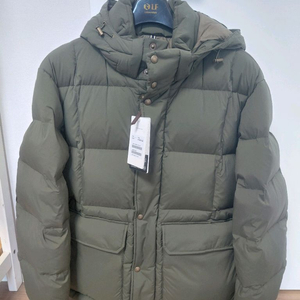 헤지스 남성 카키후드 탈착 패딩점퍼 110사이즈 새제품