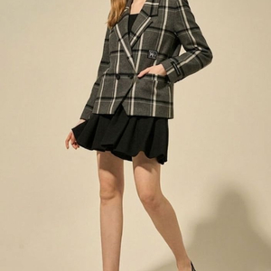 잇미샤 백버튼 체크자켓 55사이즈