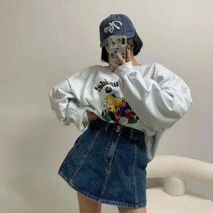 엔티크제이 오버핏 루즈핏 캐릭터 렛츠고 맨투맨 (어깨패드x)