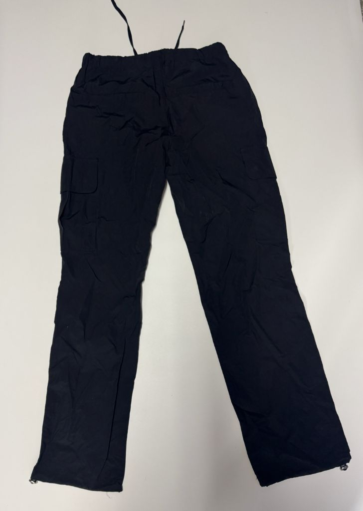 프리즘웍스 밑단 스트링 카고 나일론 팬츠 블랙 29.9인치--1