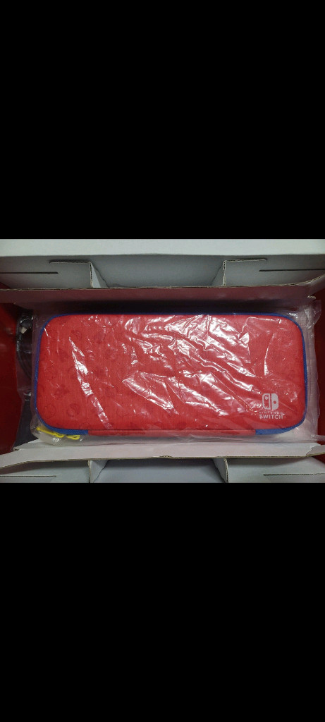 S급)닌텐도 스위치 마리오 레드 블루 에디션+파우치,보호캡--2