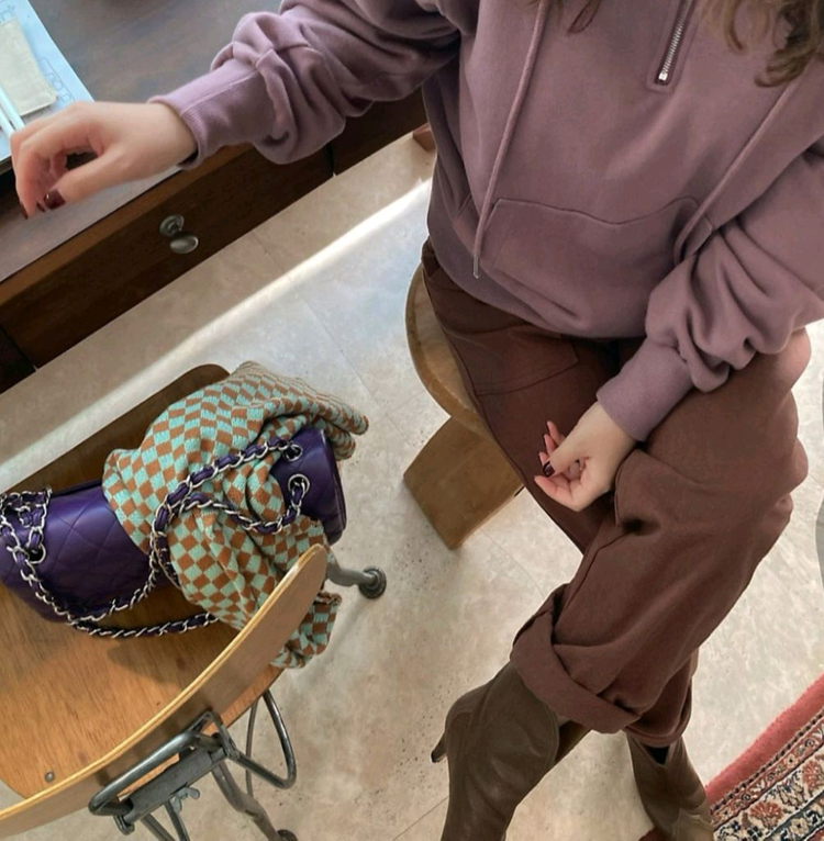 율하네 율하맘 칼라팬츠 브라운색상 160이상사이즈--1