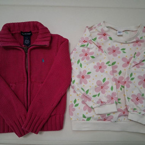 4~5살 여아 봄가을 폴로가디건 맨투맨 2벌