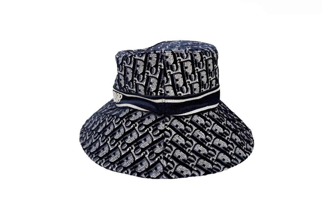 [58] Dior 디올 여성 오블리크 자수 벙거지 버킷햇 모자 네이비 이미지