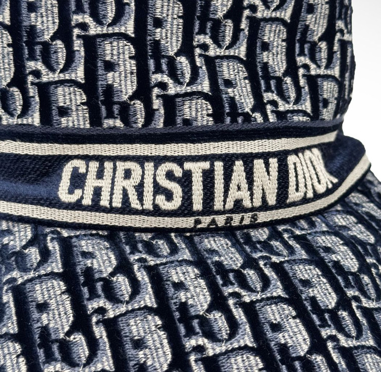 [58] Dior 디올 여성 오블리크 자수 벙거지 버킷햇 모자 네이비 이미지