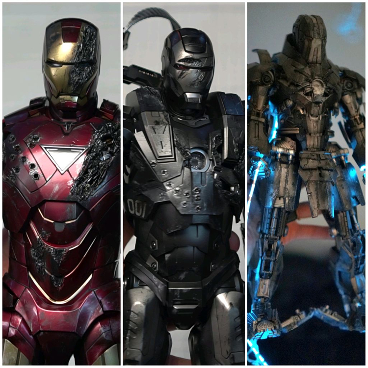 핫토이 아이언맨 마크6,워머신 마크1, 위플래시 마크2 일괄 판매합니다. 이미지
