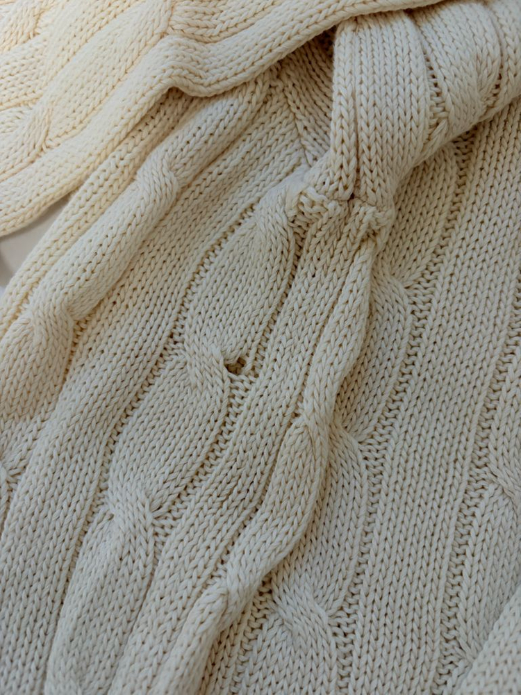 새상품 폴로 랄프로렌 케이블 니트 브이넥 스웨터 크림 L 이미지