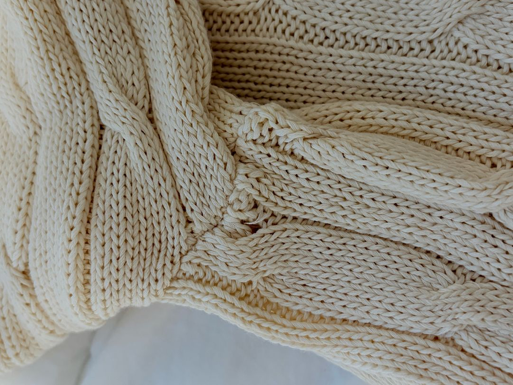 새상품 폴로 랄프로렌 케이블 니트 브이넥 스웨터 크림 L 이미지