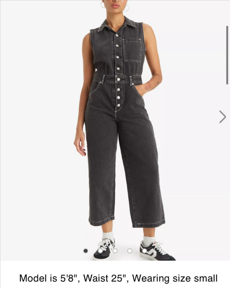 리바이스 슬리브리스 데님 점프수트 M 이미지