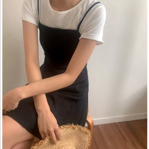 린넨 뷔스티에 나시 미니 원피스