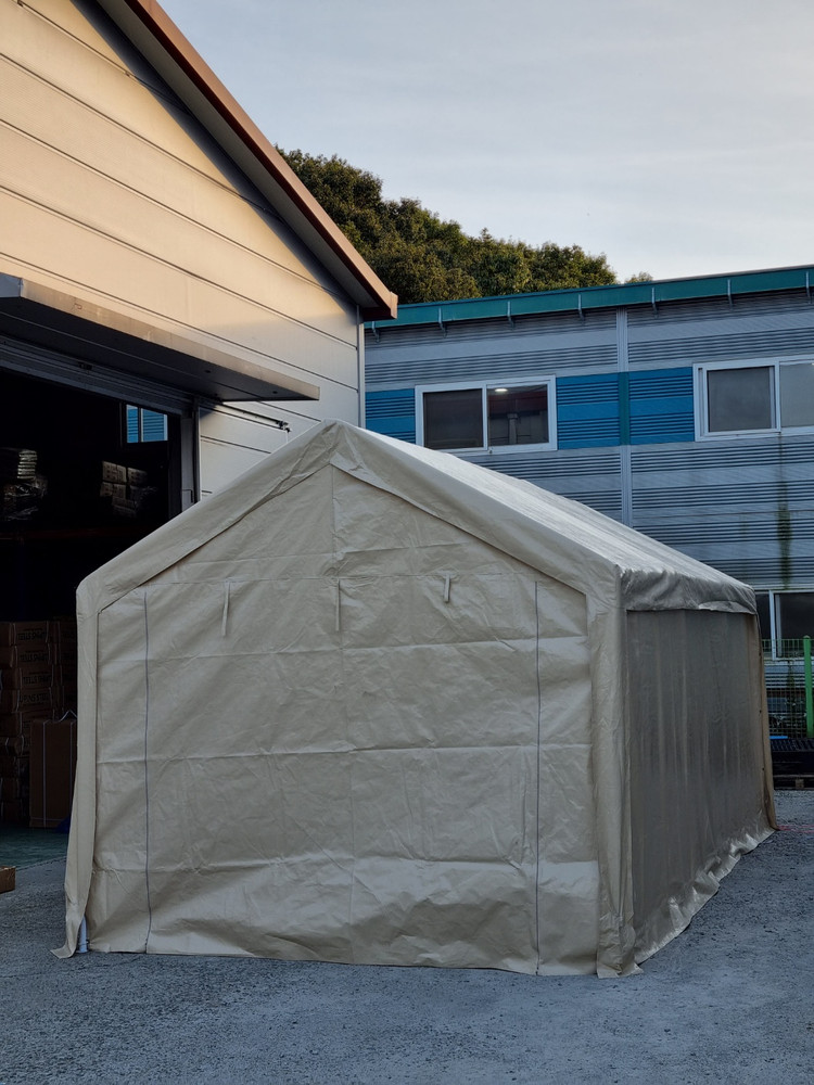 간이 주차 천막 야외 차고지 캐노피 방수 그늘막 조립식 창고 차량용 농막 차양막 이미지