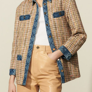 산드로 데님포인트 트위드 자켓 36사이즈