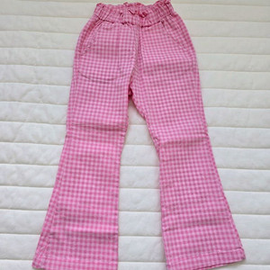 반택포) 헤이 체크 부츠컷 여아 바지 라지 미착용