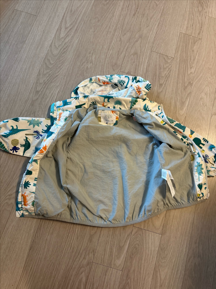 자라 공룡 패턴 아동 후드 자켓--2