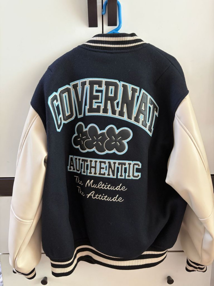 커버낫 네이비 빅 C 로고 바시티 자켓 m사이즈--6