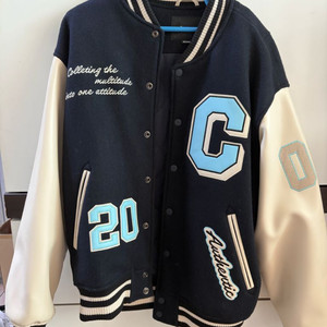 커버낫 네이비 빅 C 로고 바시티 자켓 m사이즈