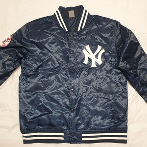 L 마제스틱 뉴욕 양키스 새틴 자켓 네이비 Majestic MLB 엠엘비 이미지