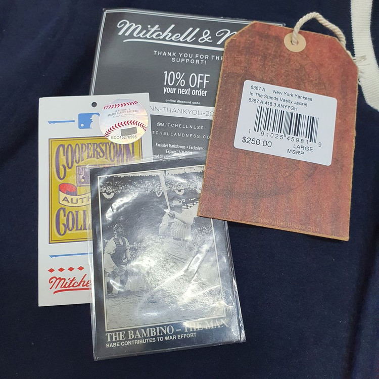 L 미첼앤네스 뉴욕 양키스 울 인더 스탠즈 바시티 자켓 바시티 Mitchell & Ness MLB 엠엘비 이미지